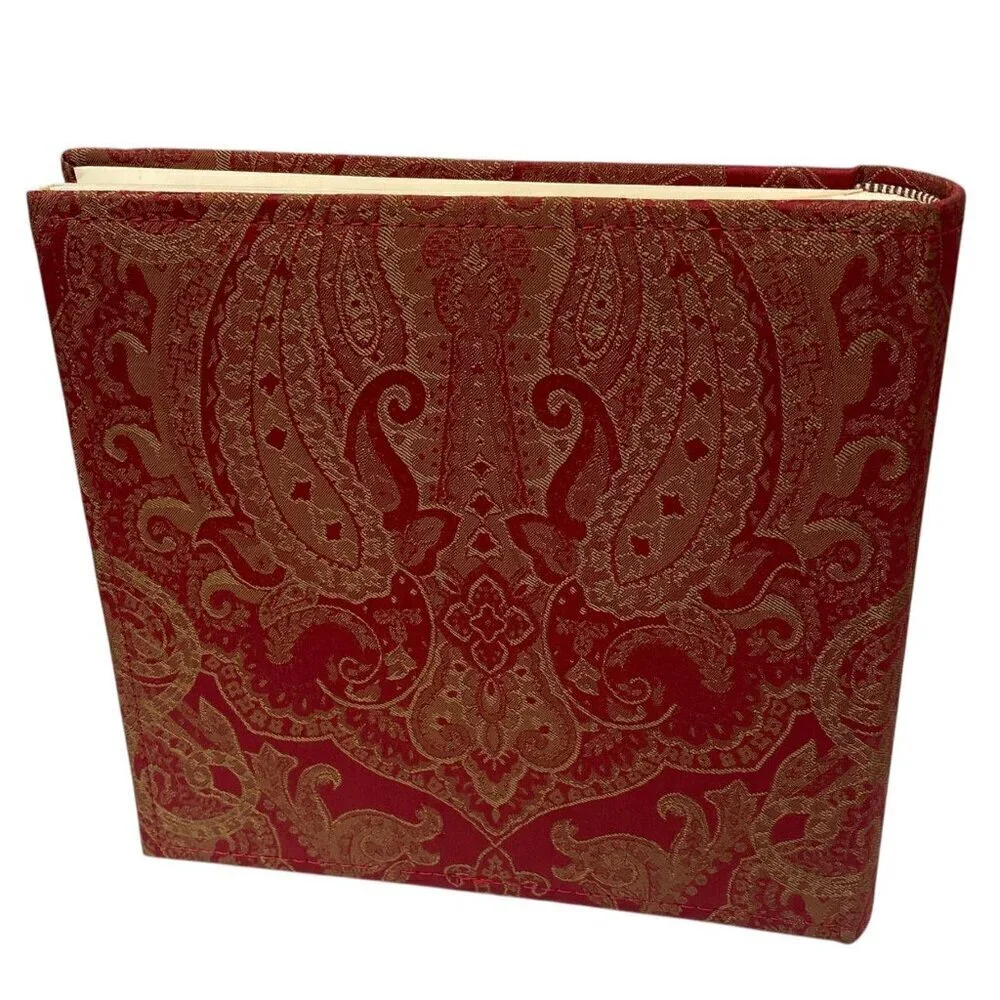 Luxury Photo Album Red Damask Fabric Holds 200 Photos 2 Up by Hom